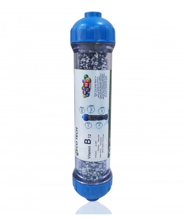NECOTECH 10 Inch Vitamin B12 Anti-oxidant Alkaline Anti Bacterial Anti Ageing Mineral Cartridge Filter With 2 Connecting Elbows Suitable for All Types of Water Purifiers